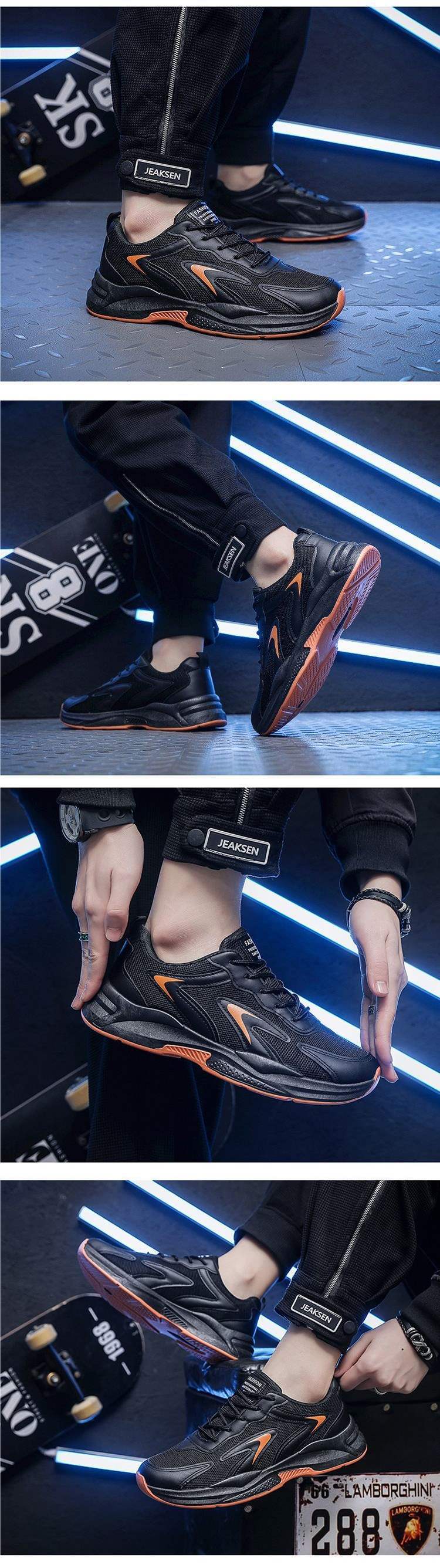 Men's Shoes Summer New Breathable Mesh Shoes Men's Sports Shoes Korean Style Versatile White Shoes Thick Running Casual Shoes