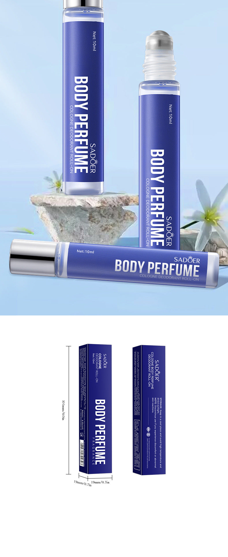 Roll-on Body Perfume SADOER Ancient Dragon silver Long-lasting Fresh Roll-on Perfume Cross-border Wholesale