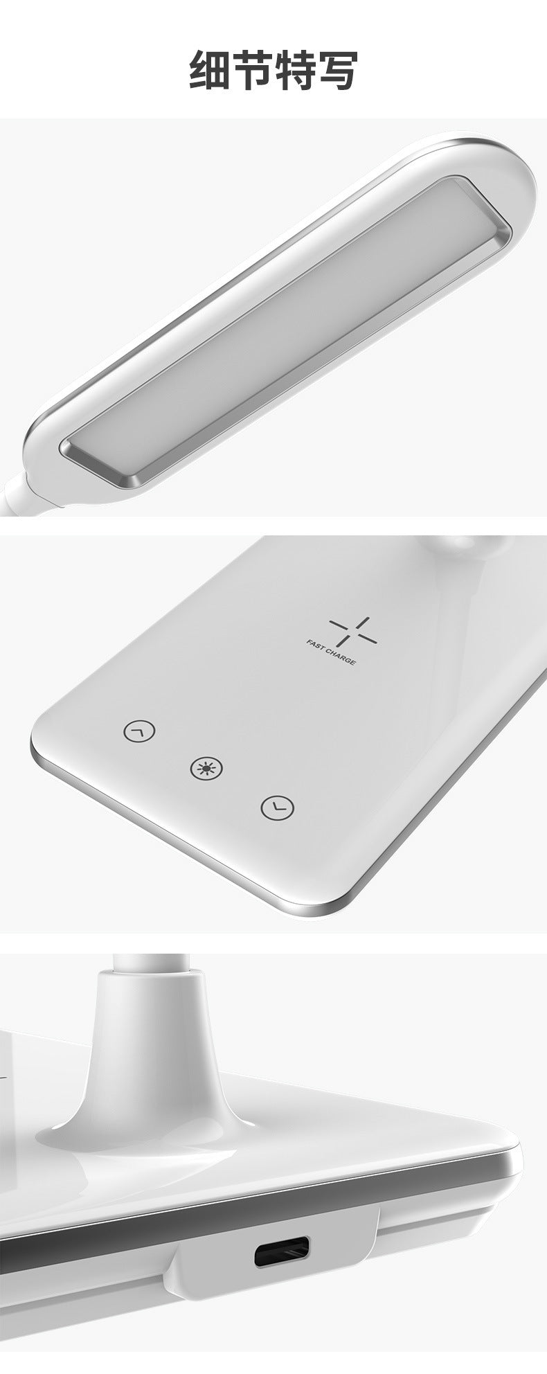 Wireless Charging Eye Protection Desk Lamp Folding Anti-Blue Light Touch Dimming LED Reading dormitory reading lamp student study