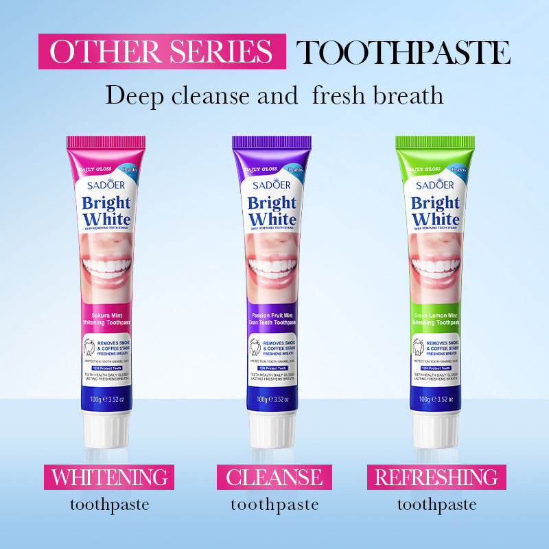 Sakura Mint Whitening Toothpaste SADOER Teeth Cleaning Oral Toothpaste Cross-Border Wholesale