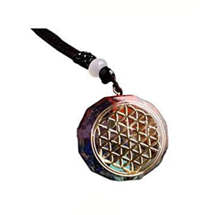 Men's Colorful Pendant Necklace Personalized Natural Crushed Stone Crystal Accessories Necklace Women's Colorful Crushed Stone Resin Necklace