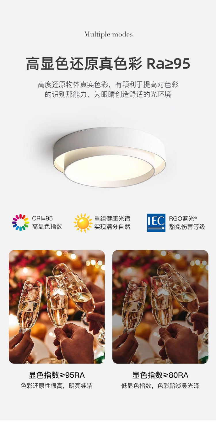 Full Spectrum for Study Room LED Eye Protection Ceiling Lamp Italian Minimalist Ceiling Lamp Modern Atmosphere High-end Master Bedroom Children