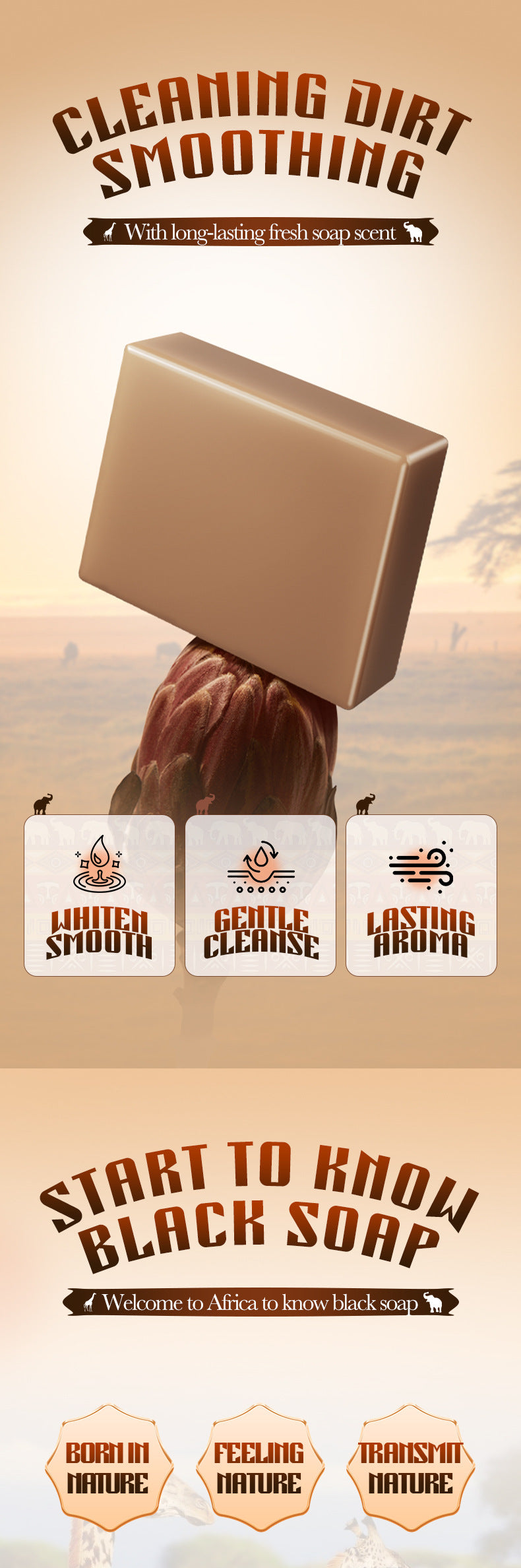 African Handmade Essential Oil Soap100g Deep Cleansing Body Handmade Soap Export Manufacturer Wholesale