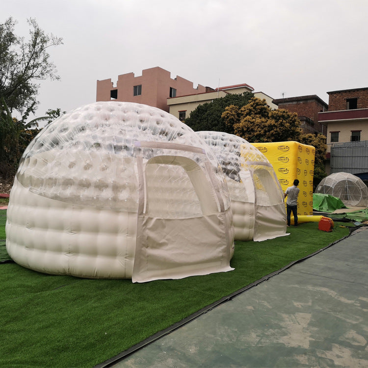 Outdoor Double-Layer Transparent Bubble Tent Rooftop Dining Inflatable Starry Sky Homestay Hotel Villa Restaurant Mongolian Yurt