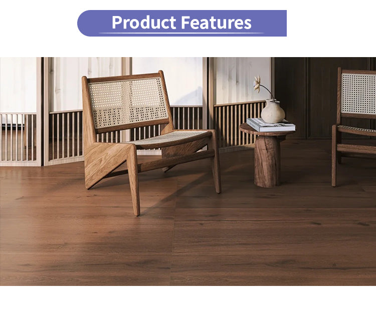 Engineered Walnut Wood Flooring Three-Layer Waterproof Anti-Slip Prefinished Hardwood Floor Smooth Surface Stable Outdoor