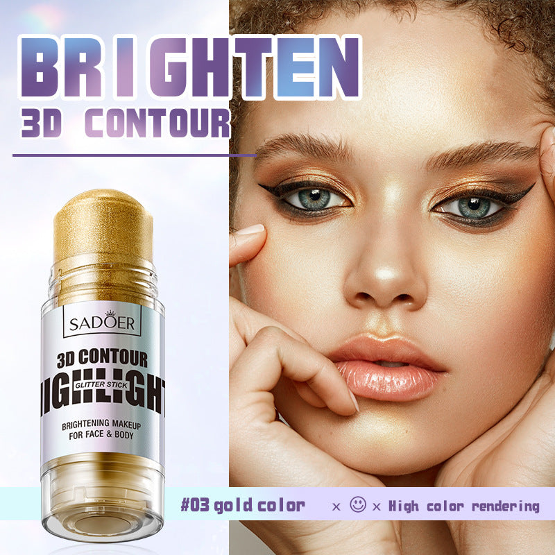 Bright Colors3D Highlighter SADOER Contouring and Shaping Makeup Highlight Stick Cross-Border Wholesale