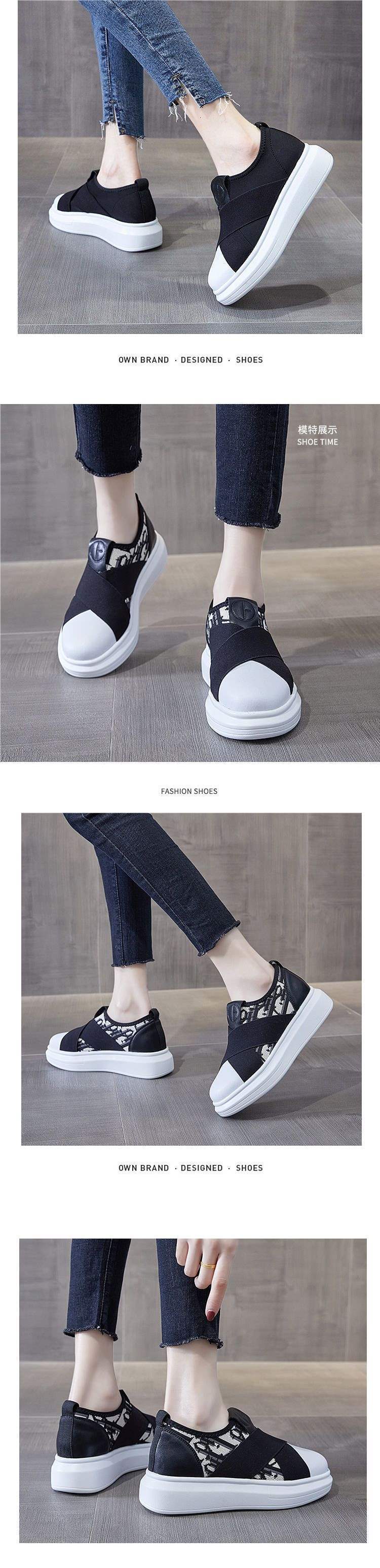 Super Soft White Shoes for Women2025New Summer Slip-On Versatile ins Students Thick Bottom Casual Loafers