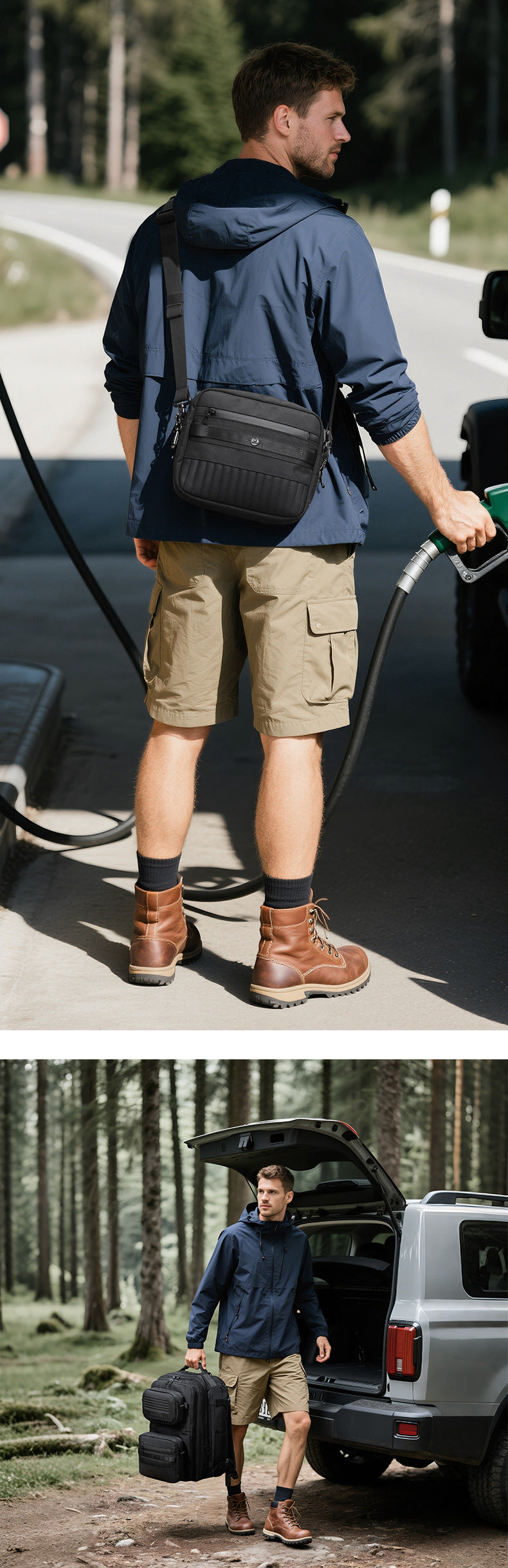 OZUKO Multifunctional Backpack Men's Large Capacity Backpack 3-in-1 detachable outdoor sports travel bag