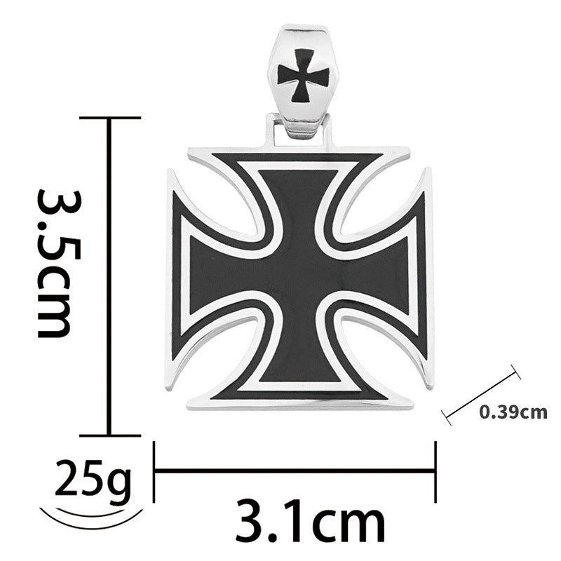 Hot Fashion Hip-Hop Versatile Titanium Steel Cross Pendant Personality Unisex Casual Couple Stainless Steel Necklace