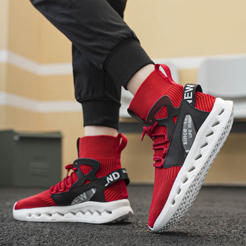 Autumn Winter New Large Size Men's Casual Shoes Youth High-top Shoes Blade Sports Shoes Versatile Running Trendy Shoes