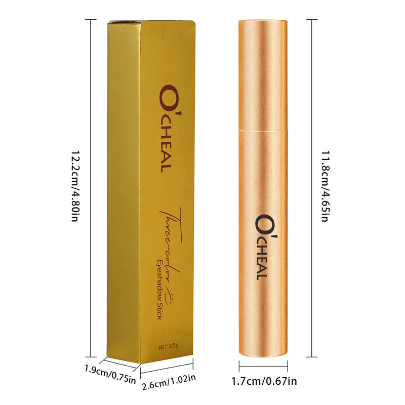 One-Stroke Gradient Lazy Three-Color Eyeshadow Stick Matte Shimmer Pearl Highlight Eyeshadow Pen