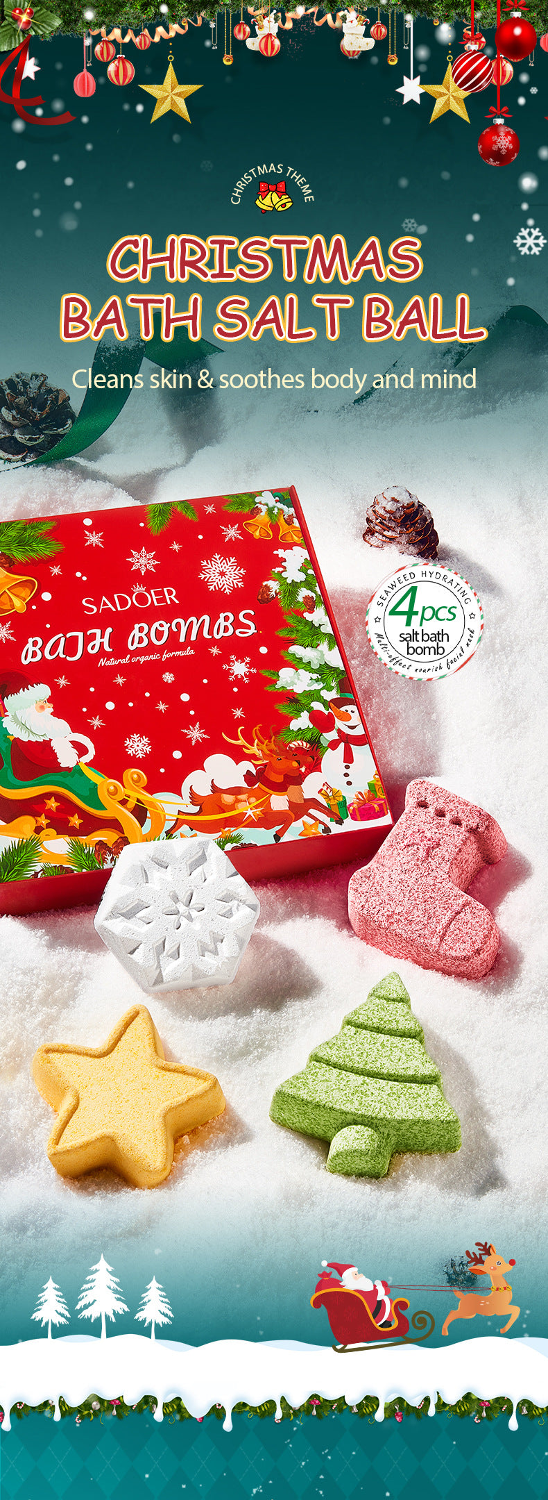 Full English Dried Flower Explosive Bath Salt Ball Set Clean Fragrance Bath Ball  Wholesale