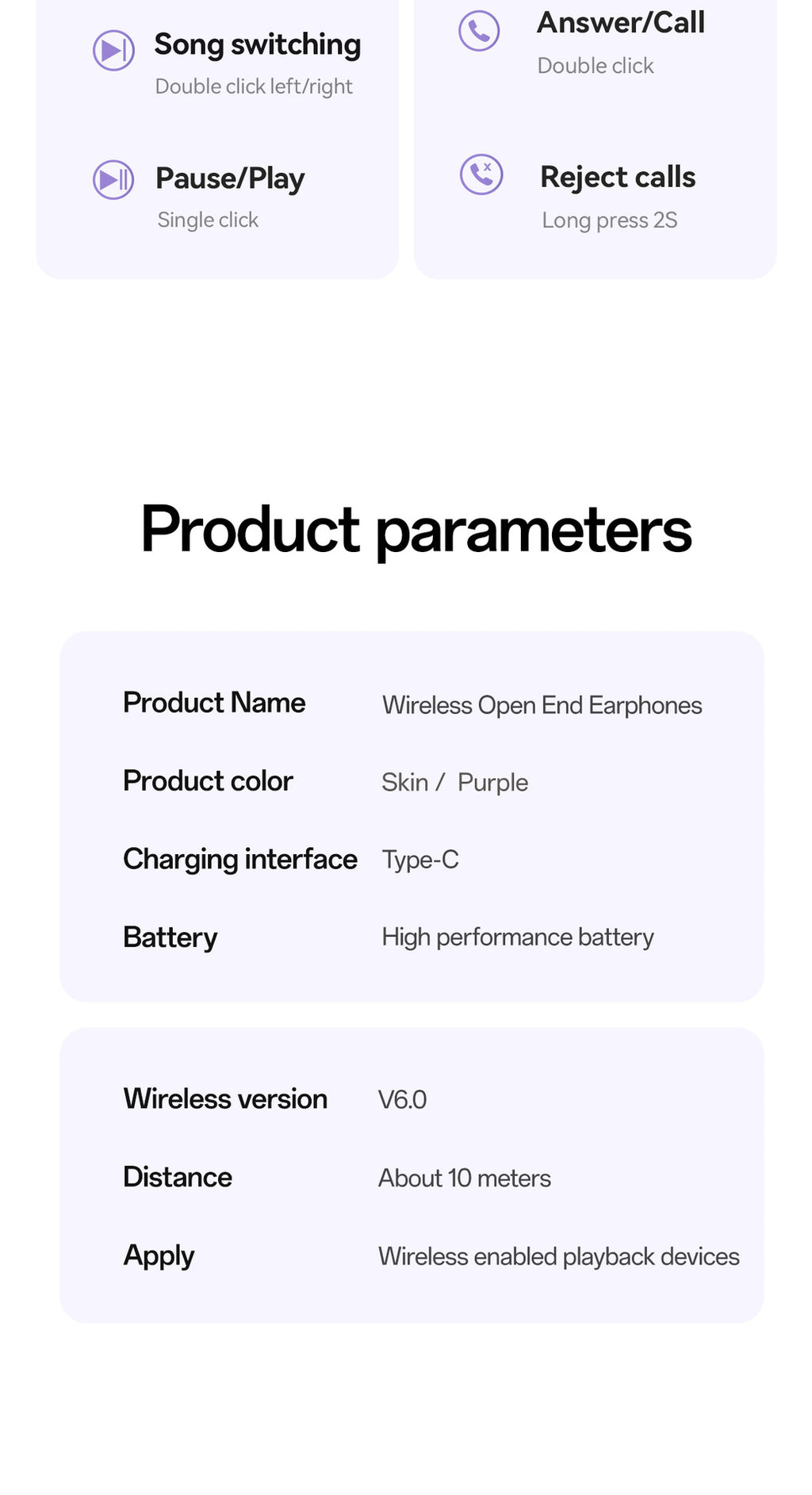 Featured Selection2025New GL8Ultra-long Battery Life High Appearance Private Model Ear Clip Bluetooth Earphones Wholesale