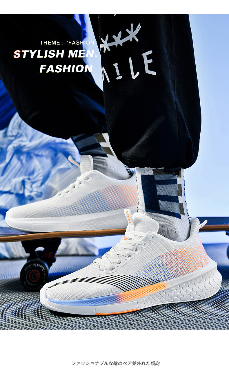 2025Spring and Summer Running Shoes for Men and Women, Mesh Breathable Soft Sole Student Sports Shoes, Racing Running Shoes, Shock Absorption, Casual Versatile