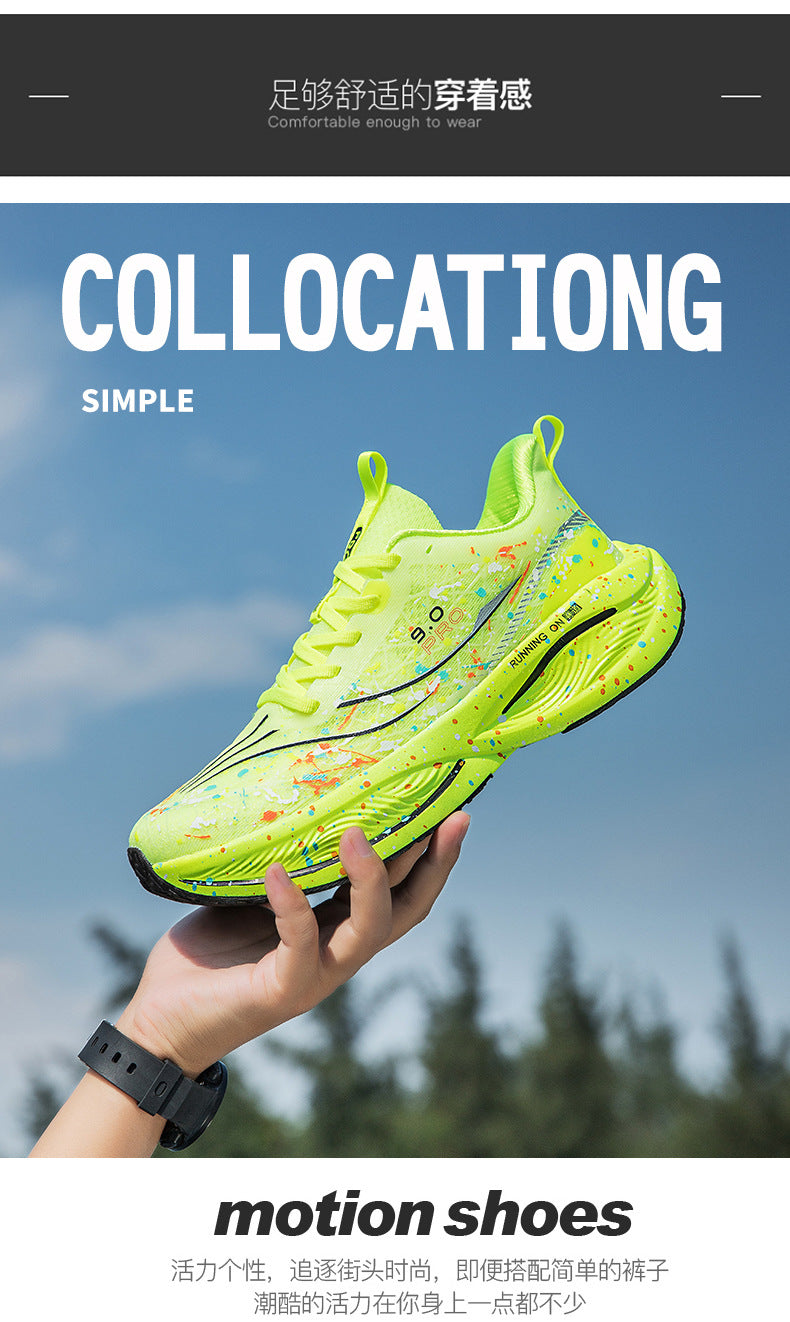 Red Rabbit9pro Luminous Carbon Plate High Elastic Cushioning Women Running Shoes Men Autumn Racing Training Non-Slip Cushioning Sneakers