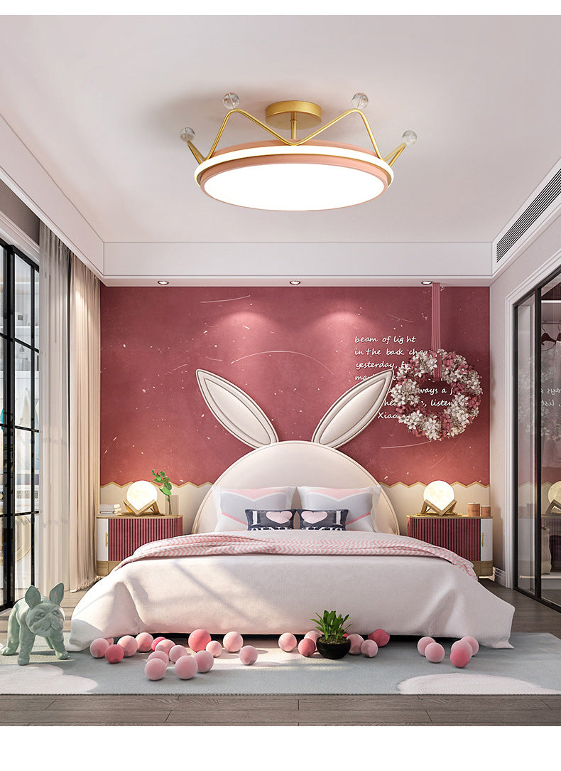 Children's Room Crown Ceiling Lamp led Room Bedroom Lamp Iron Art Boys Girls Energy-saving Eye Protection Cartoon Lamp Wholesale