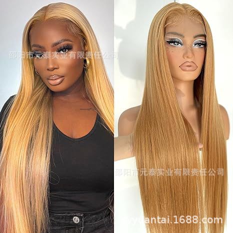 13x4 Honey Blonde Lace Front Wig Long Straight Synthetic Wig