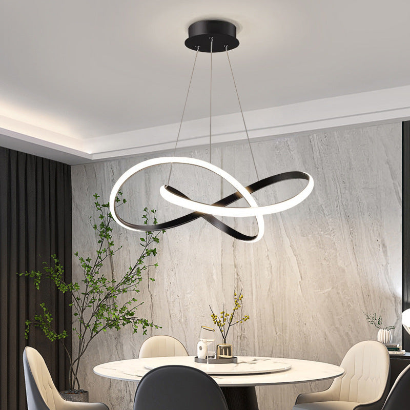 2025New led Ultra-thin Modern Minimalist Nordic Irregular Strip Dining Pendant Light Living Room Bedroom Light Full Spectrum Lighting Fixture