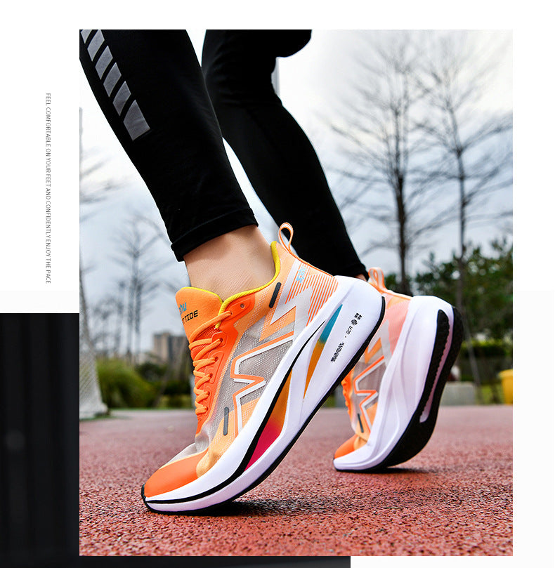 Summer Professional Marathon Soft Sole Mesh Breathable Sports Shoes Thin Running Shoes Men's Racing Long Distance Sports Shoes