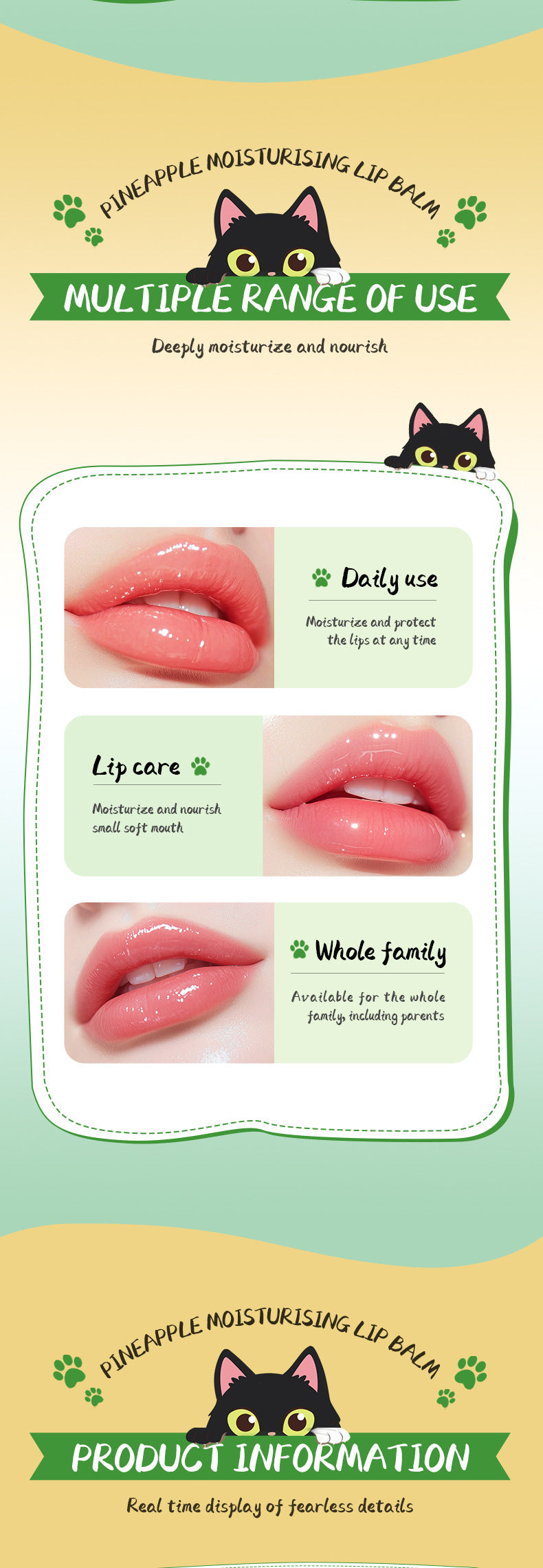 Pineapple Lip Balm SADOER Autumn and winter moisturizing lip balm wholesale for cross-border trade