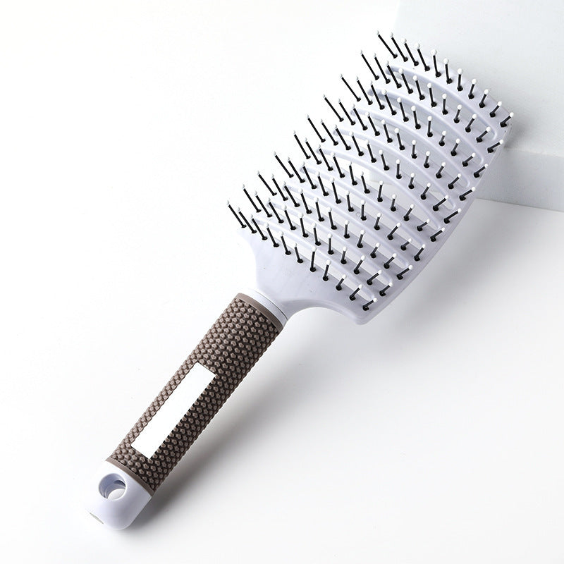 Large Curved Comb, Ribbed Hair Comb, Boar Bristle Curved Massage Comb, Nine-Row Comb, Styling Curling and Smoothing Comb, Cross-Border