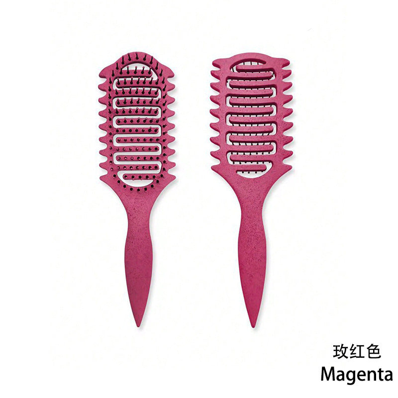 Curling Hair Special Three-Prong Comb Anti-Clumping Wide-Tooth Comb Smooth Hair Dry and Wet Dual-Use Comb Scalp Massage Hard-Tooth Hair Styling Comb