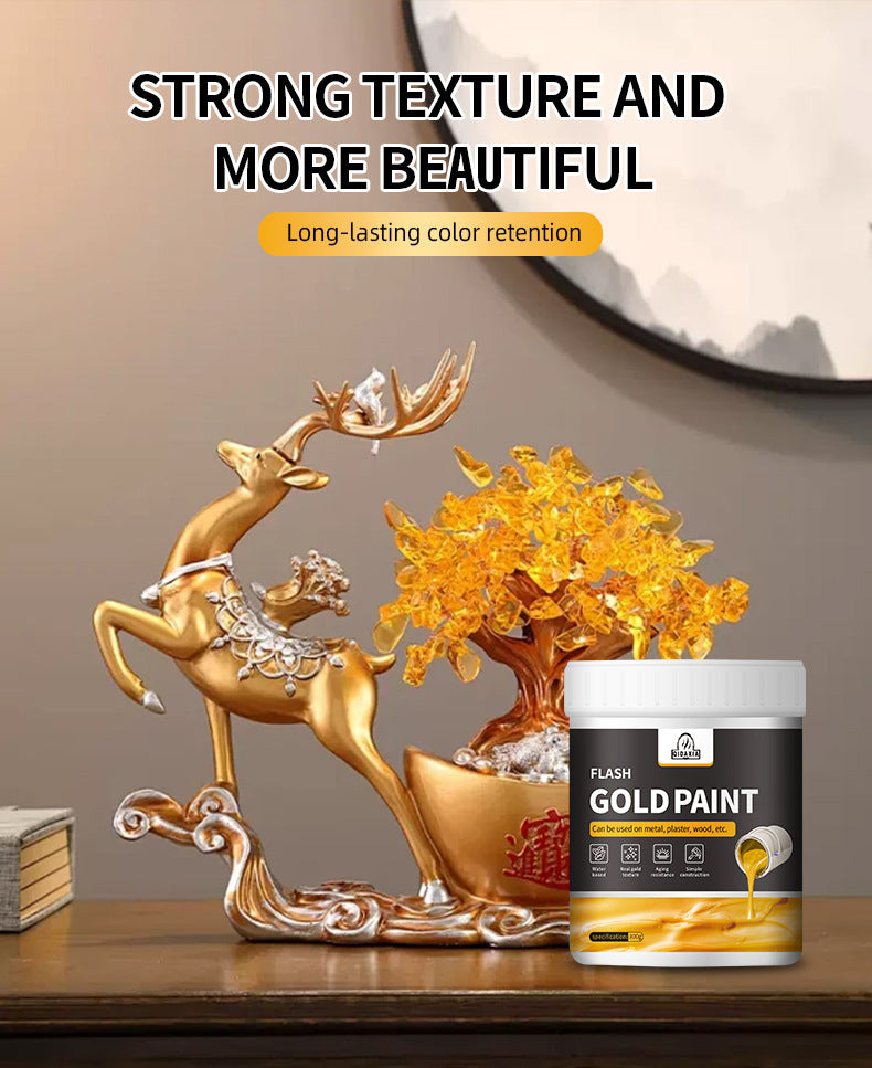 Water-based Gold Leaf Paint Gold Powder Paint gold Art Coating Gold Paint gold Oil Paint Exterior Wall Brand Gold Leaf Brush Paint