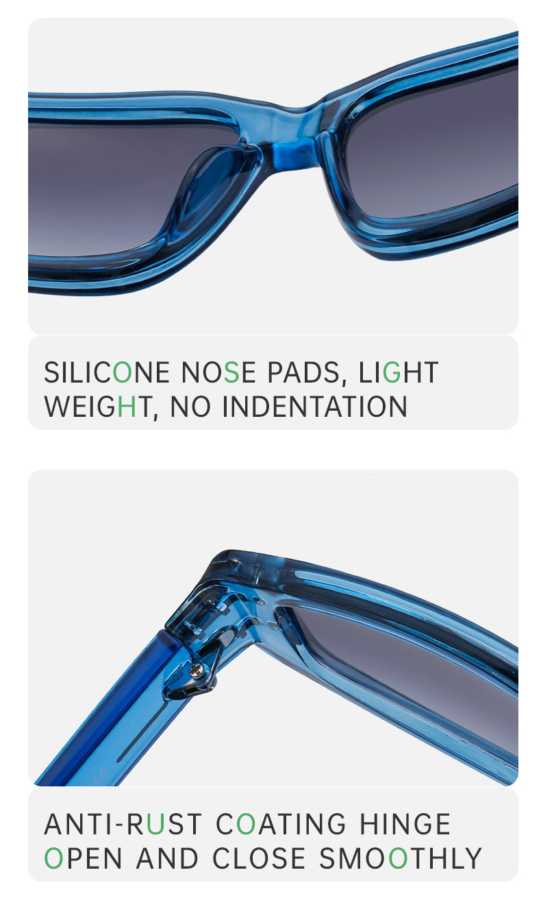 Fashion Square Frame Sunglasses for Women, Sun Protection, High-End European and American Style Small Frame Glasses Wholesale sunglasses Sunglasses