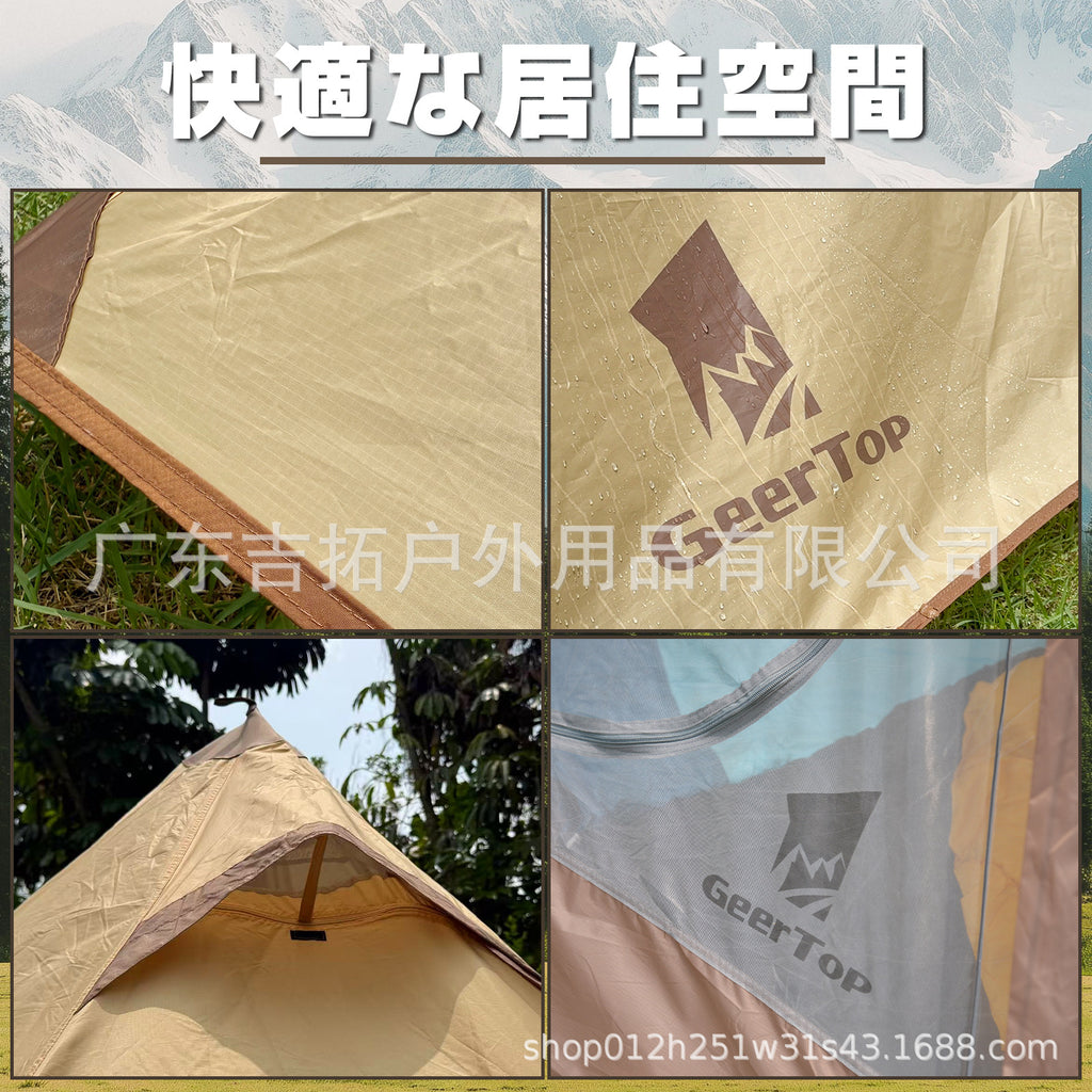 Wholesale outdoor camping tents3-4Indian Pyramid Tent Four Seasons Rainproof Mosquitoproof Double Layer Tent for Multiple People
