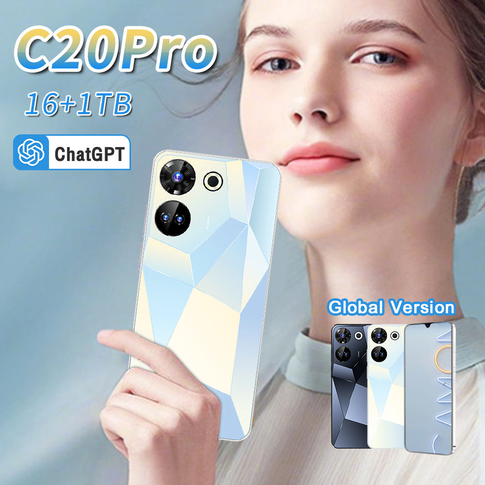 Mobile Phone C20Pro7.3Inch Full HD Screen16+1T Android Smart Factory Price Wholesale Full Screen Large Screen