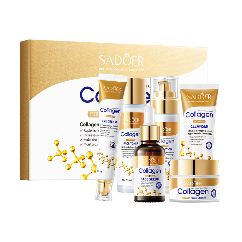 Full English Collagen Firming Skincare6Set SADOER Moisturizing and Hydrating Set Box  Wholesale