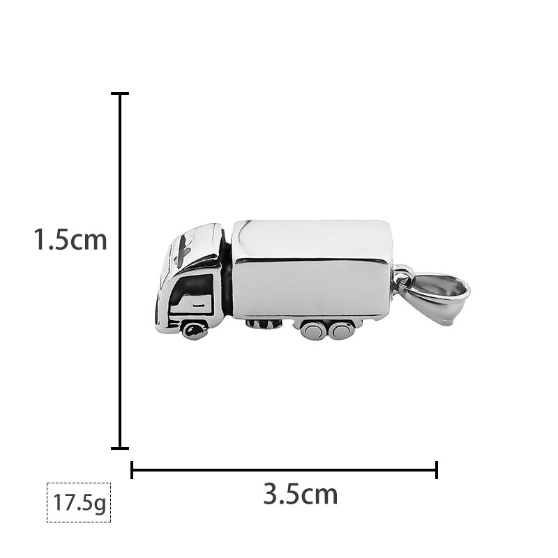 Creative Gifts3D 3D Big Truck Stainless Steel Necklace Car Model Titanium Steel Pendant Source Factory