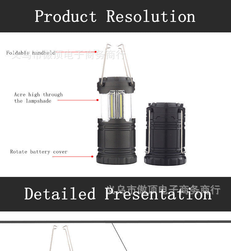 Super Bright Multi-Functional COB Tent light 30LED Camping Light Portable Camping Light Emergency Light Camp Light Pony Light