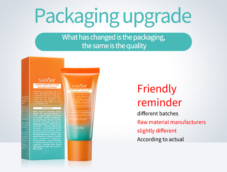 Full English Sunscreen50g SADOER Isolation Sunscreen Repair UV Protection Sunscreen Lotion  Wholesale