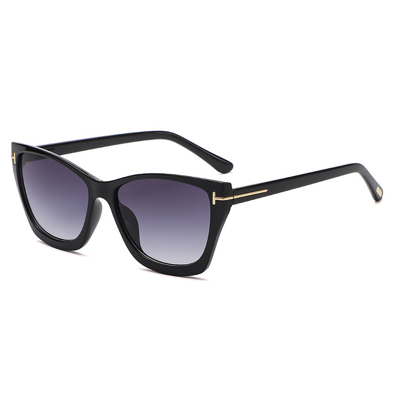 Vintage T Cat Eye Sunglasses for Women Fashionable High-End Sunglasses Trendy ins Street Style Full Frame Sun Protection Glasses shades