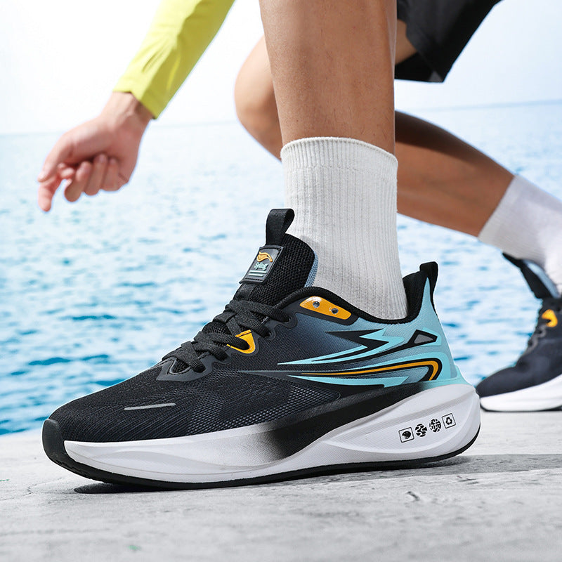 Summer New Jacquard Mesh Wear-resistant Breathable Sports Shoes Casual Comfortable Men's High Elastic Cushioning Youth Running Shoes