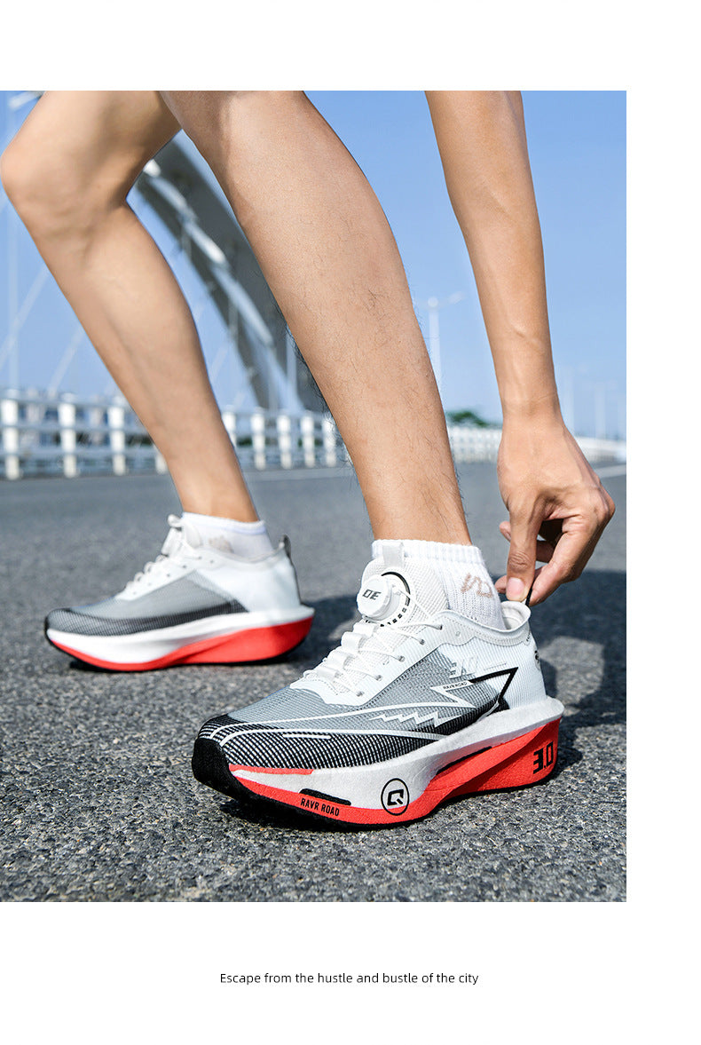 Summer New Fashion Breathable Comfortable Durable Running Shoes Men's Shoes Real Carbon Plate Cushioning High Elasticity Couple Sports Shoes