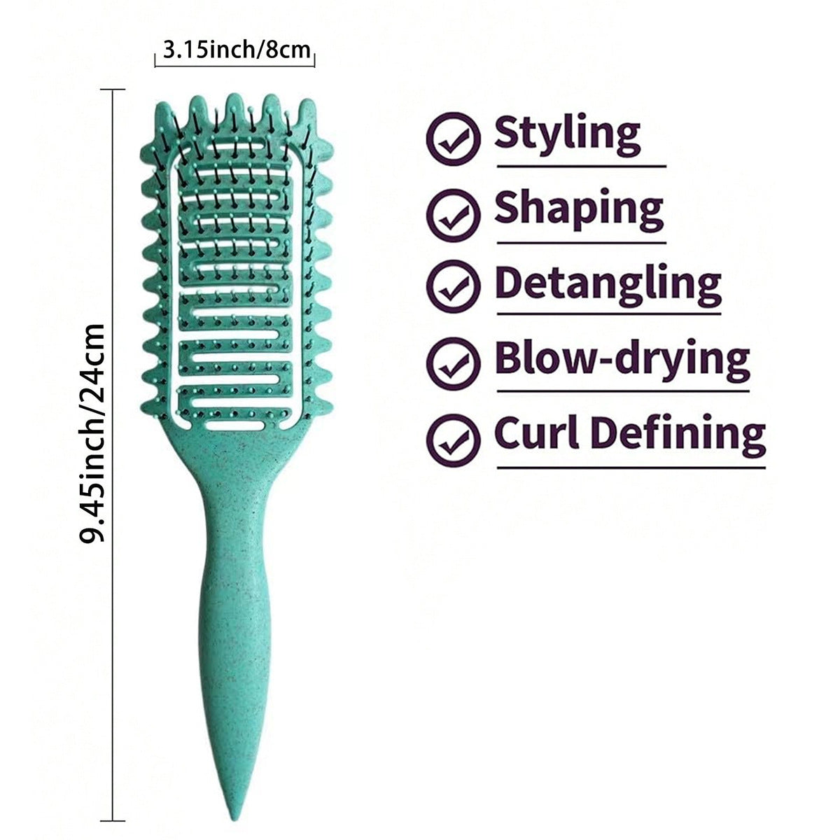 Bounce Curl Defining Styling Comb Hair Styling Anti-Frizz No Tangles Curl DefineStylingBrush