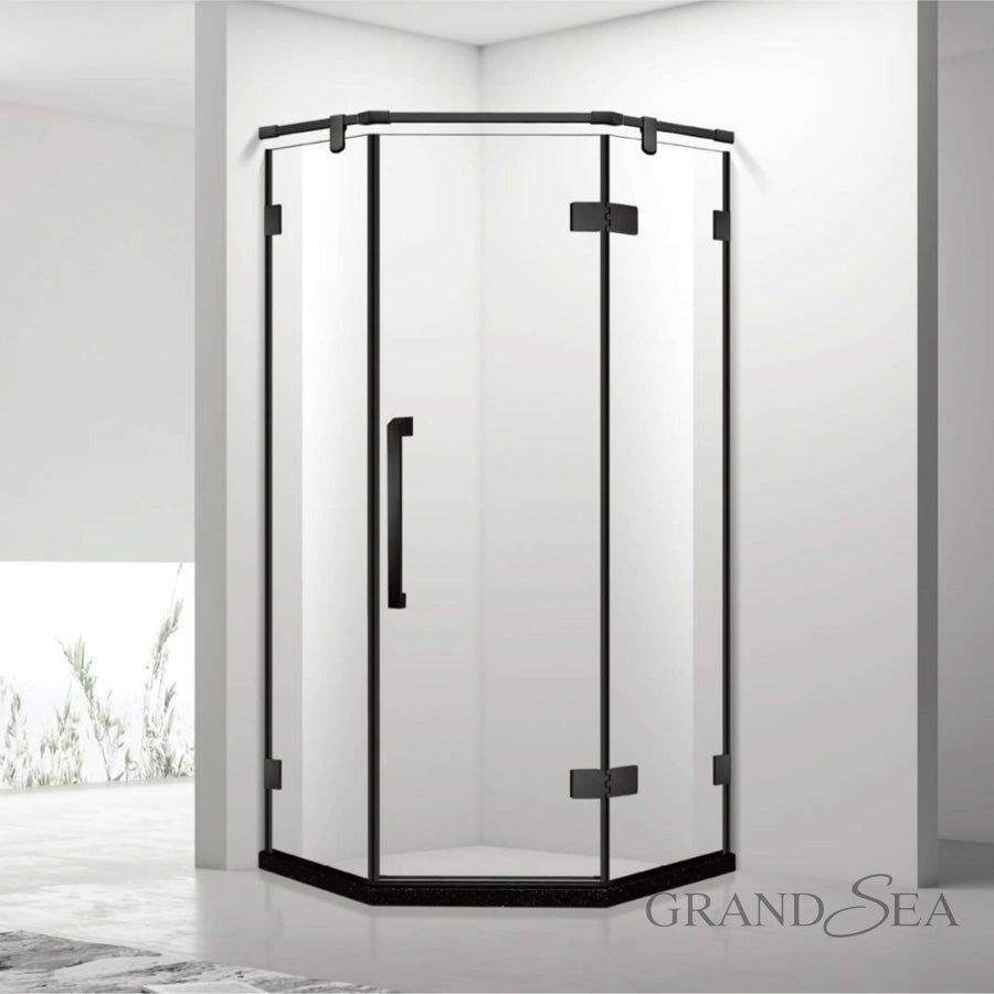 Luxury Simple Bathroom Sliding Tempered Glass Aluminum Frame Door Shower