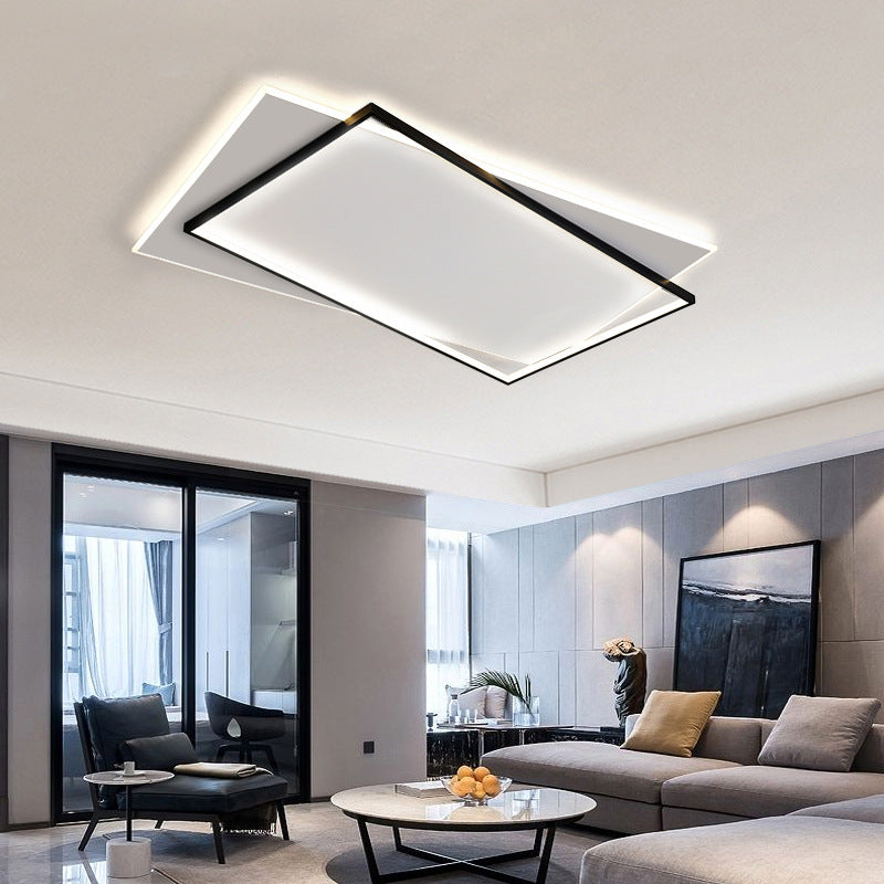 Nordic Living Room Lamp Rectangular Household Elegant Ceiling Lamp led Master Bedroom Lamp Iron Art Room Lamp Zhongshan Lighting