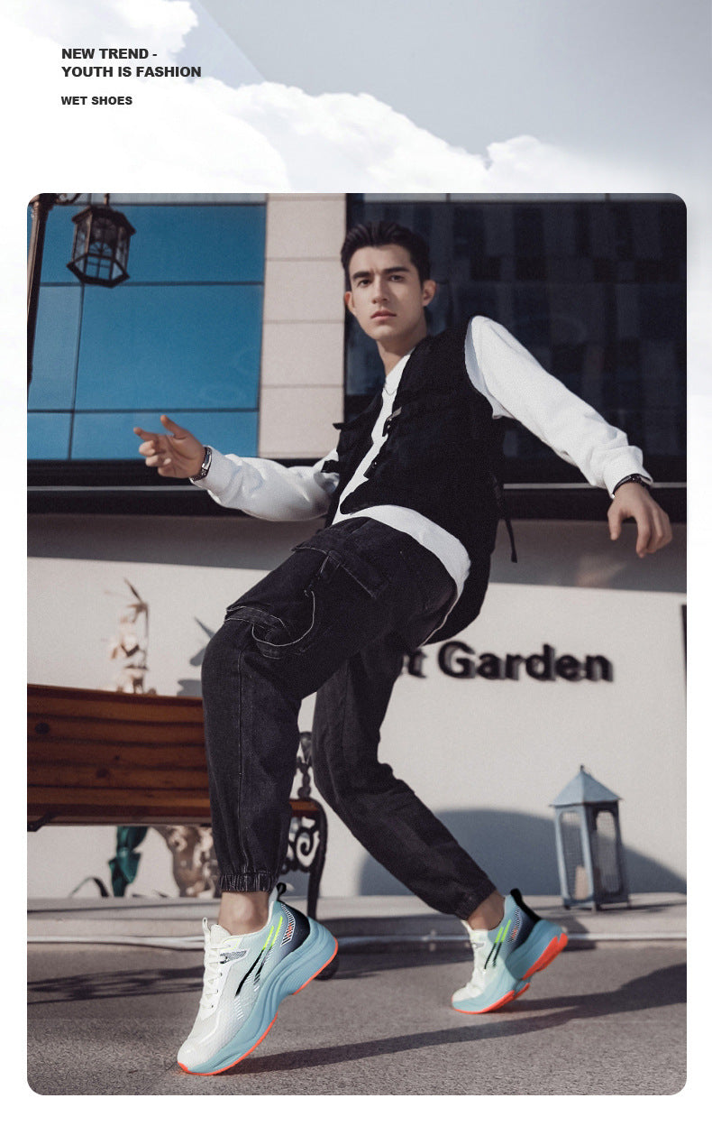 Casual mesh shoes new soft sole cushioning men's running shoes breathable mesh2025New lightweight high-elastic sports shoes