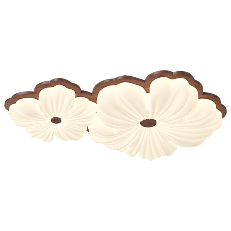 Vintage Cream Style Ceiling Light led Full Spectrum Eye Protection Walnut Wood Living Room Lamp Atmospheric Room Bedroom Lamp