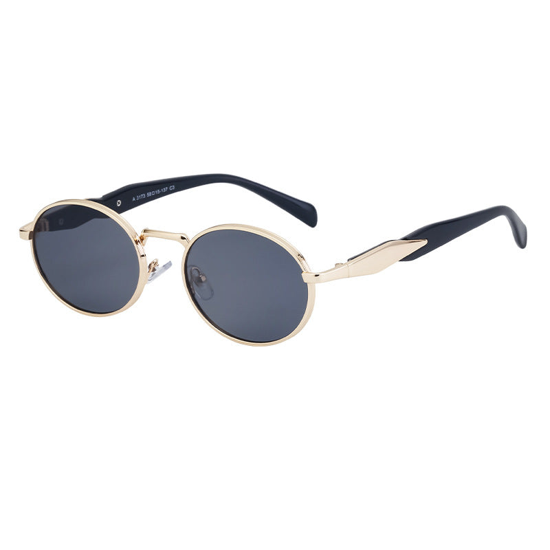 Oval Small Frame Sunglasses for Women, High-End Brand, European and American Style, Trendy UV Protection Sunglasses
