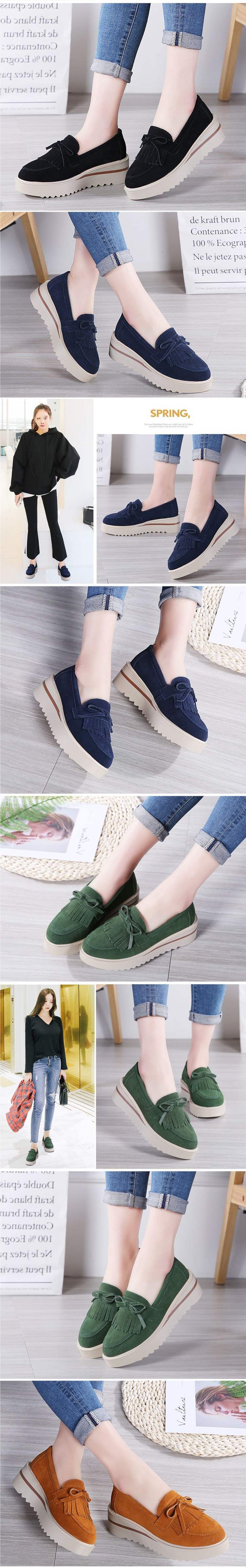 VIVIDENT New Spring and Autumn Platform Shoes for Women, Thick Sole Wedge, Large Size Slip-On Casual Mom Shoes
