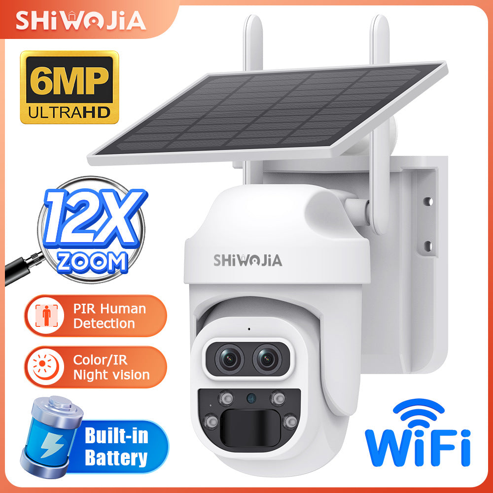 4G Dual Lens Solar Powered Ball Gun12X Zoom Camera Surveillance6001000 Megapixel HD Direct from Manufacturer