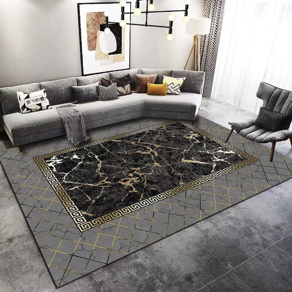 Living Room Carpet Stain Resistant Easy Care Crystal Velvet Carpet Home Sofa Coffee Table Rug Bedroom Wear-Resistant Non-Slip Mat