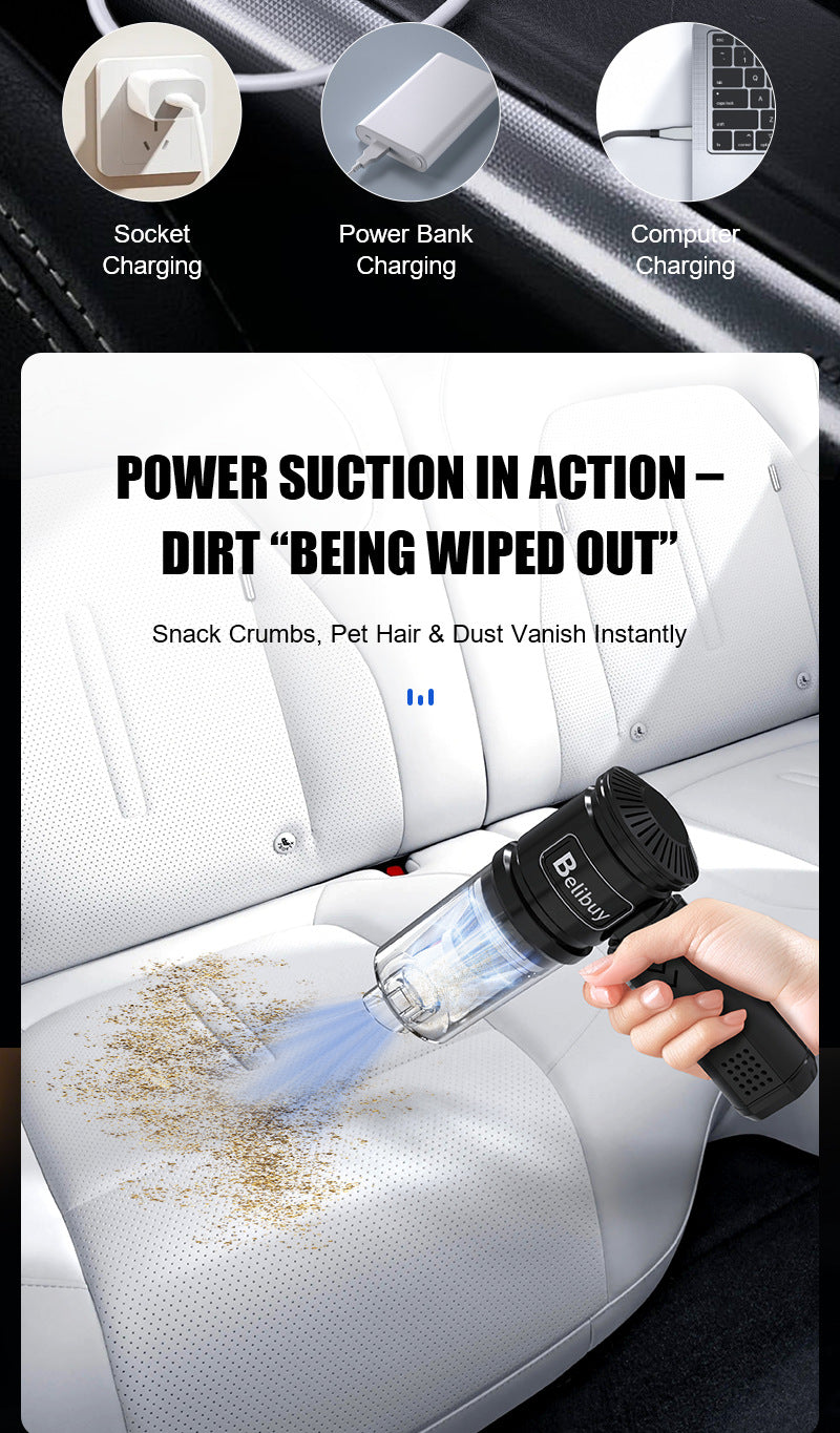 New Wireless Car Vacuum Cleaner Portable Multi-Functional Vacuum Machine High Suction Handheld Small Household