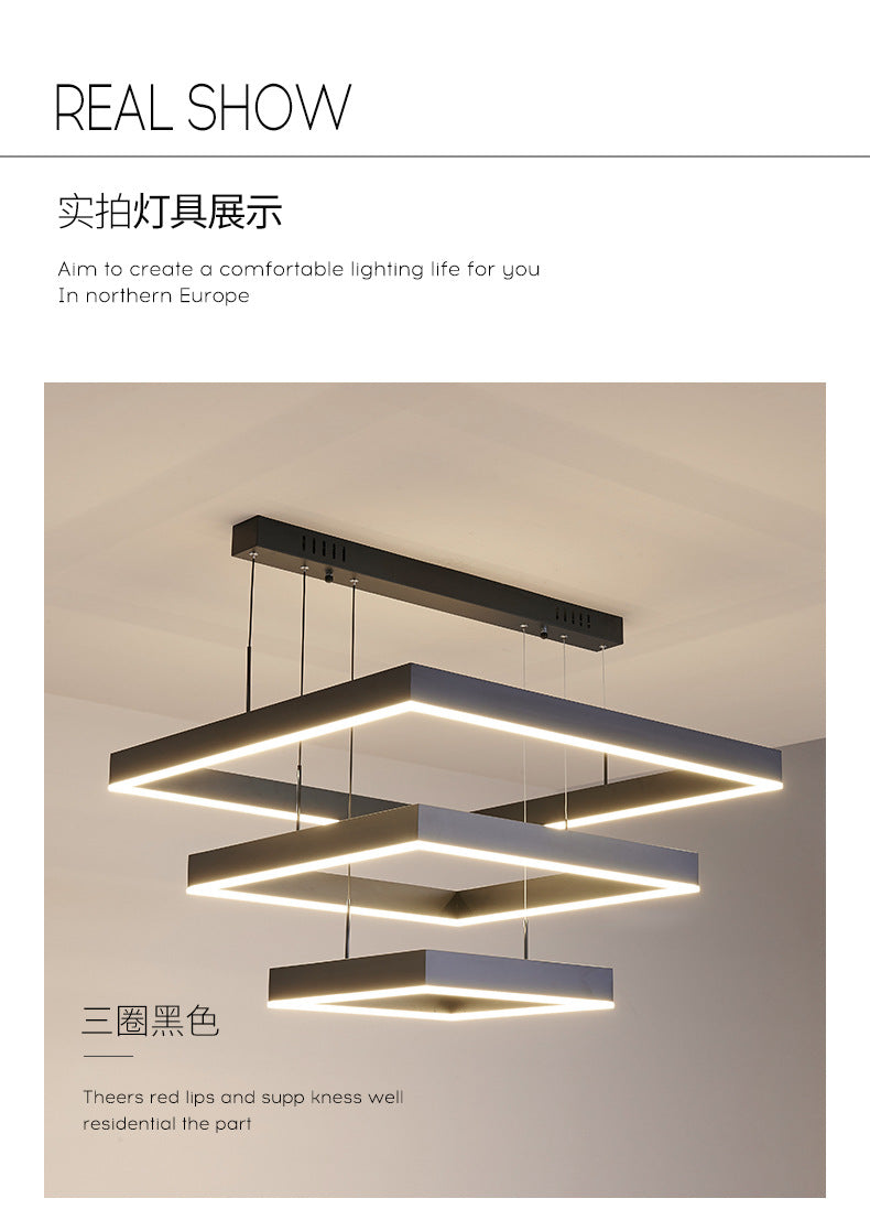 Living Room Lamp Simple and Elegant Main Lamp Modern Dining Room Lamp Home Iron Art Bedroom Lamp High-end Feel led Bar Counter Pendant Light