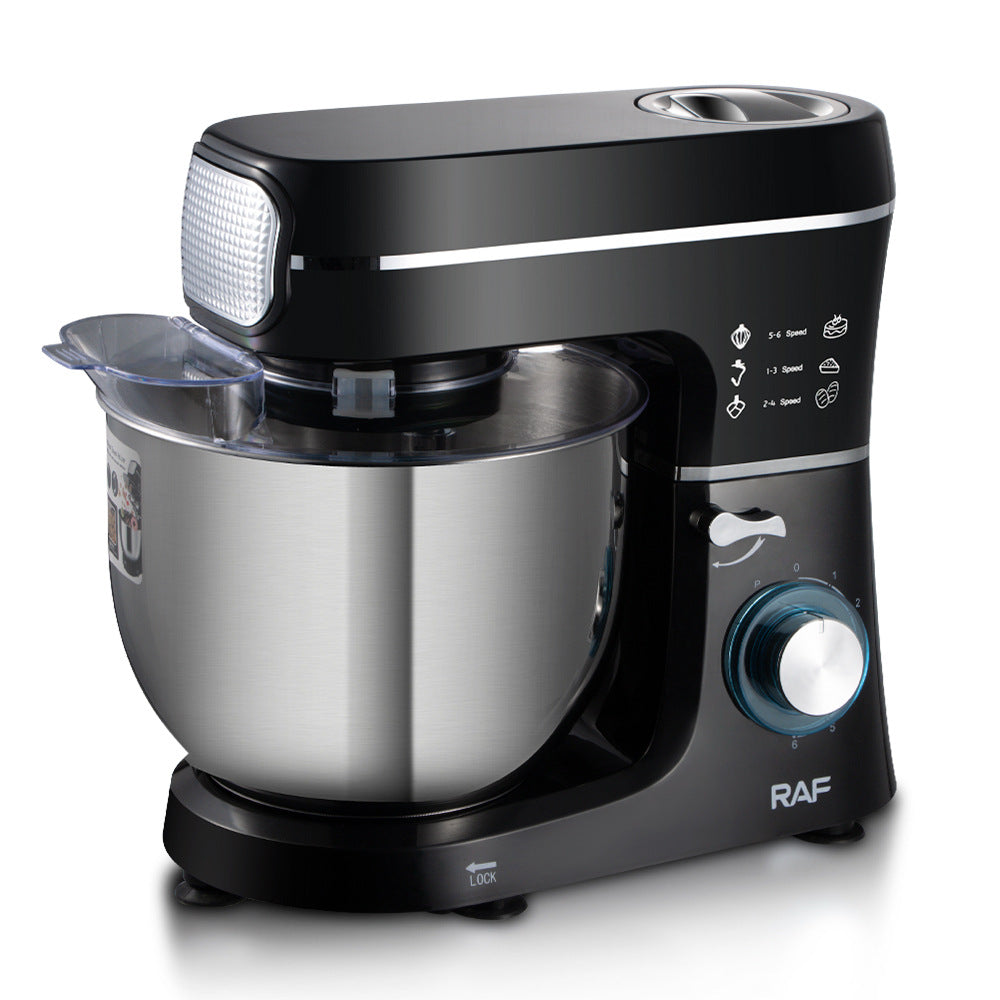 RAF European Standard Household Multifunctional High-Power Dough Mixer Egg Beater Stand Mixer Chef Machine Stainless Steel Bowl