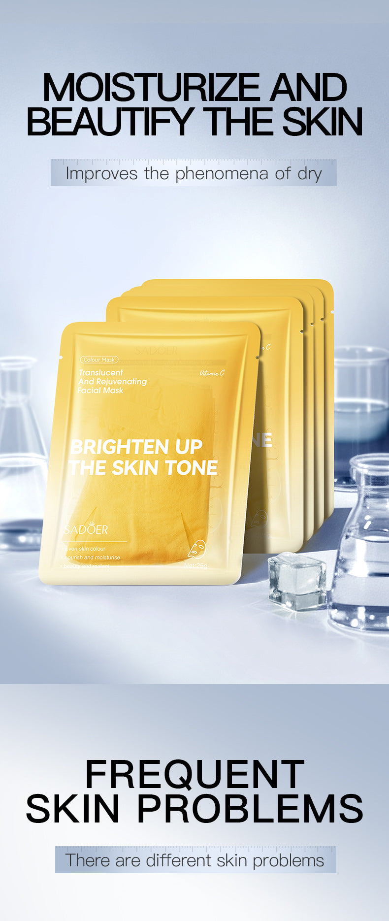 All English Vitamins C Radiant Brightening Mask SADOER Moisturizing and hydrating face masks  wholesale